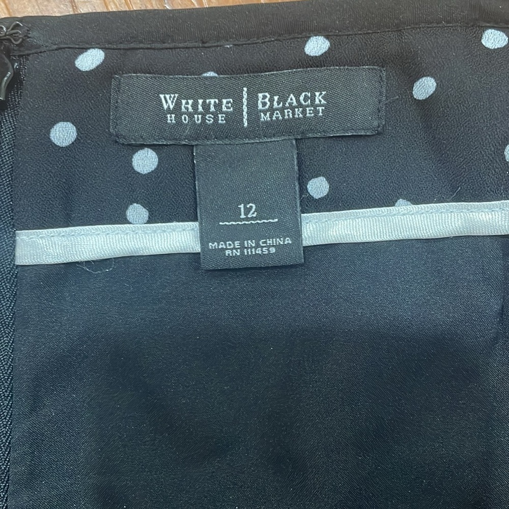WHITE HOUSE BLACK MARKET Women Cotton Blend Pencil Skirt Tweed Pleat Decor 12 - Picture 5 of 7